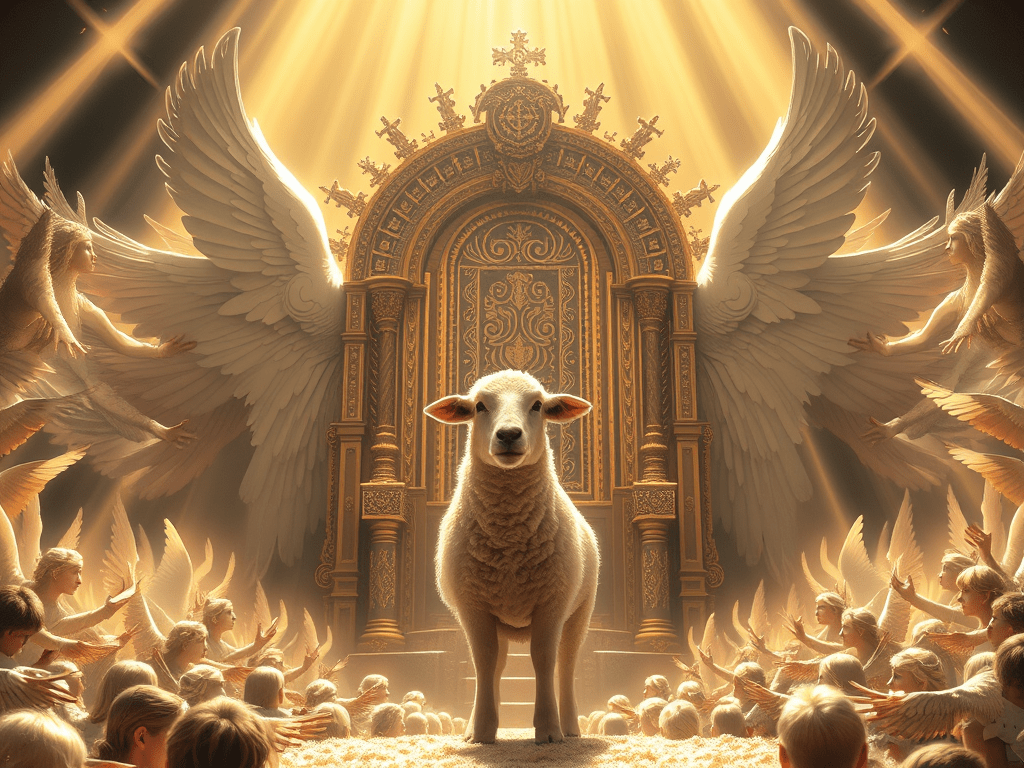 The Slain Lamb Being Worthy To Receive Power, Wealth, Wisdom, Strength, Honor, Glory And Praise